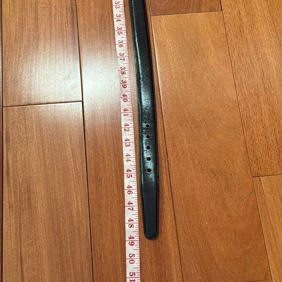 TRAFALGAR Hand Polished Cortina Leather Dress Belt Men's 42 104 Black - Picture 9 of 9